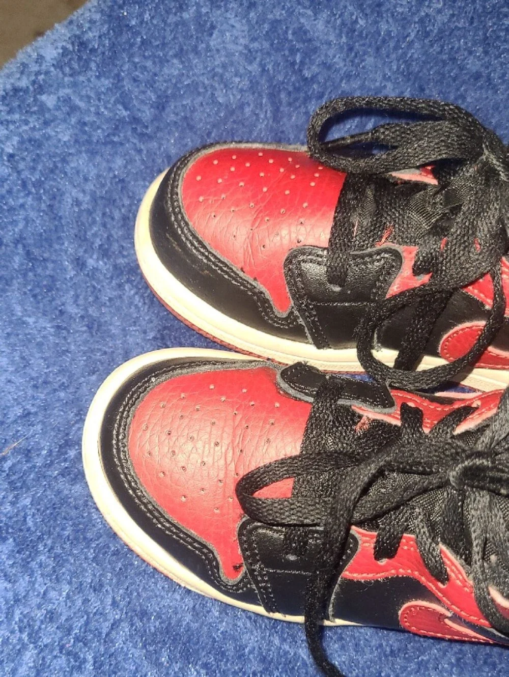 Air Jordan 1 Mid “Banned” Bred Toddler Baby Boy Shoes Size 9c - Picture 6 of 12